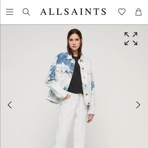 All Saints oversized punk bleached denim jacket